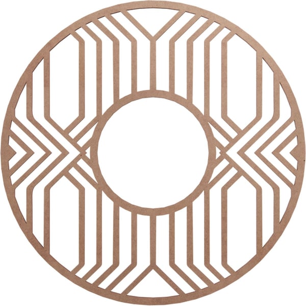 Ekena Millwork Empire Wood Fretwork Pierced Ceiling Medallion, Wood (Paint Grade), 20"OD x 7 3/8"ID x 3/8"T CMWP20X20X0375EPMF - main